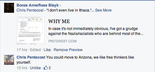 ./Chris Pentecost - 'You could move to Arizona' - Garry Bordonaro 'Likes' - LOL on that - AnneRose Blayk CANNOT move readily or travel without an escort due to threats against her - Screen Shot 2015-03-31 at 5.58.17 AM.png